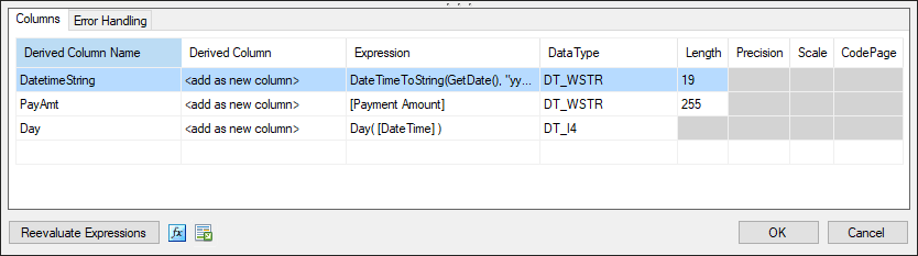 Premium Derived Column - Columns